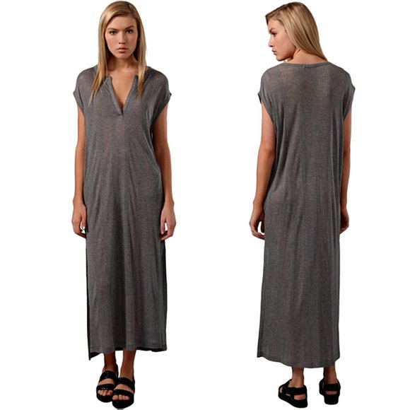 T by Alexander Wang Dresses & Skirts - Alexander Wang Gray Tencel Kaftan Dress w/ Pockets